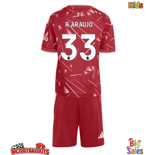 Liverpool Ronald Araujo #33 Replica Home Stadium Kit for Kids 2026-27 Short Sleeve (+ pants)